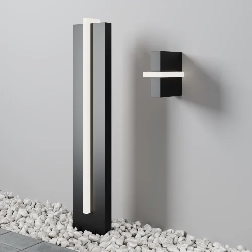 Парковый светильник LED Line O484FL-L15GF3K Maytoni уличный IP65 графит на 1 лампу, плафон графит в стиле современный хай-тек LED фото 8