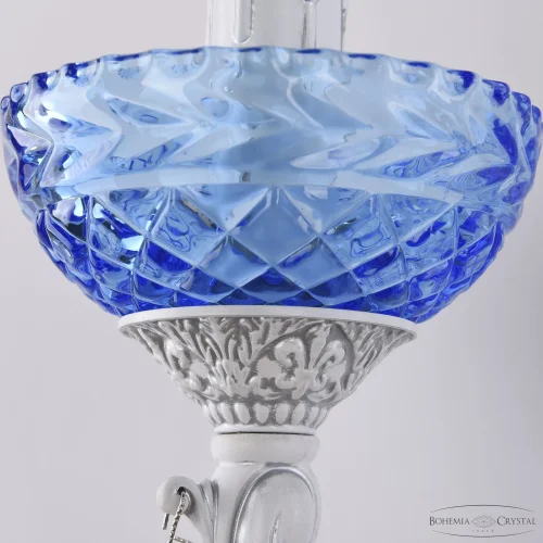 Бра AL7801B15/3/175 B WMN P Aquamarine/M-1F Bohemia Ivele Crystal без плафона синий голубой на 3 лампы, основание белое никель патина в стиле классический sp фото 3
