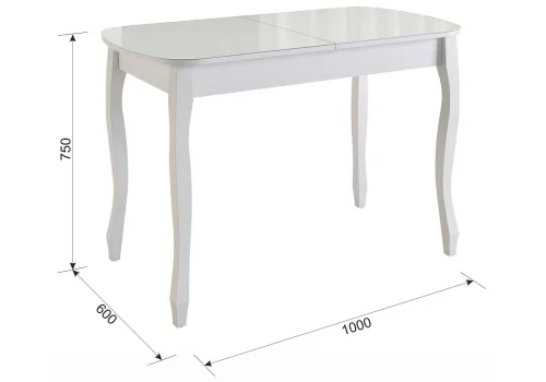 Стеклянный стол Экстра 2 белый / белый 505334 Woodville столешница белая из стекло фото 3
