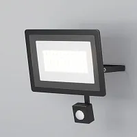 Прожектор LED с датчиком движения Flood FL001-L50B6KSR Maytoni уличный IP чёрный 1 лампа, плафон прозрачный в стиле хай-тек современный LED