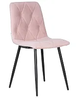 Стул обеденный  006 DOBRIN CHILLY ROMBO, цвет сиденья розовый Simple 03, цвет основания черный Dobrin, розовый/велюр, ножки/металл/чёрный, размеры - ****460*550