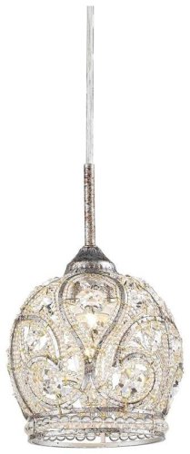 Светильник подвесной GLORIA WE322.01.206 WERTMARK прозрачный серебряный 1 лампа, основание серебряное серое в стиле классика 