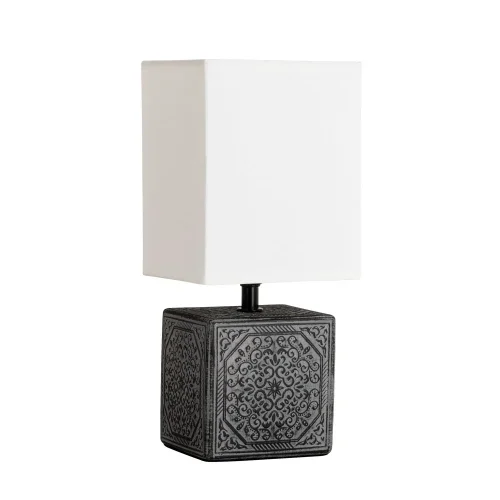 Настольная лампа Megan A4429LT-1BA Arte Lamp белая 1 лампа, основание чёрное керамика в стиле современный 