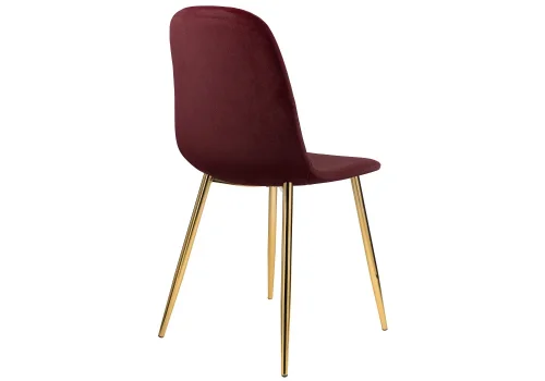 Стул на металлокаркасе Dabl wine red 11707 Woodville, бордовый/велюр, ножки/металл/золотой, размеры - ****440*520 фото 9