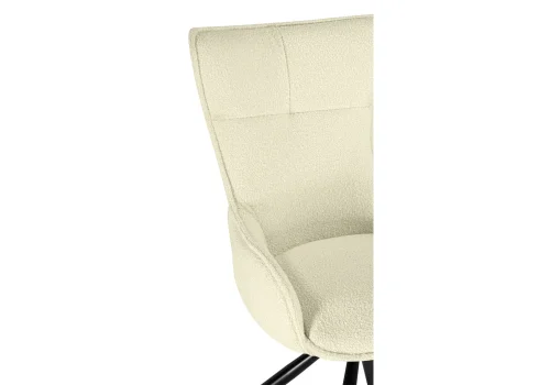 Стул на металлокаркасе Chicago cream / black 15829 Woodville, кремовый/велюр, ножки/металл/чёрный, размеры - ****550*550мм фото 7