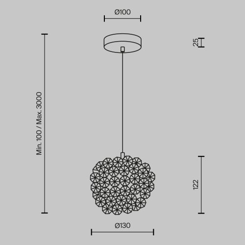 Светильник подвесной Adamant MOD487PL-01BS Maytoni прозрачный на 1 лампу, основание латунь в стиле современный шар фото 7