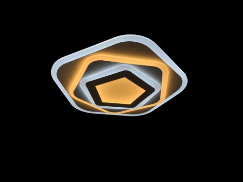 Светильник потолочный LED LAMPS 6056 Natali Kovaltseva белый на 1 лампу, основание хром в стиле хай-тек квадраты