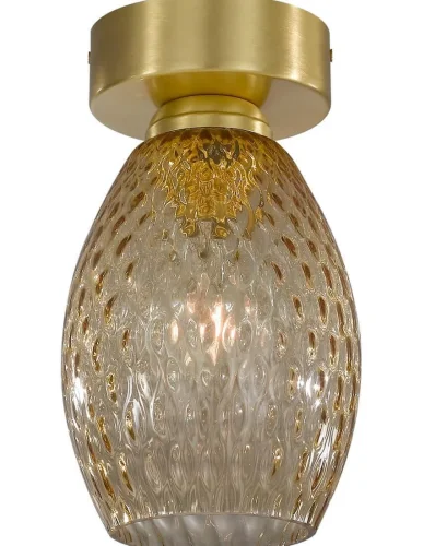 Светильник накладной PL 10033/1 Reccagni Angelo янтарный 1 лампа, основание матовое золото в стиле современный классический круглый фото 2