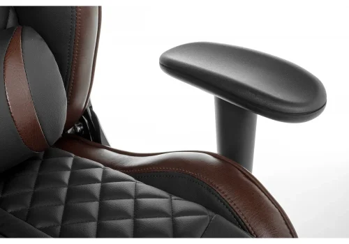 Кресло игровое Sprint коричневое / черное 11680 Woodville, чёрный/искусственная кожа, ножки/пластик/чёрный, размеры - *1250***700*720 фото 8