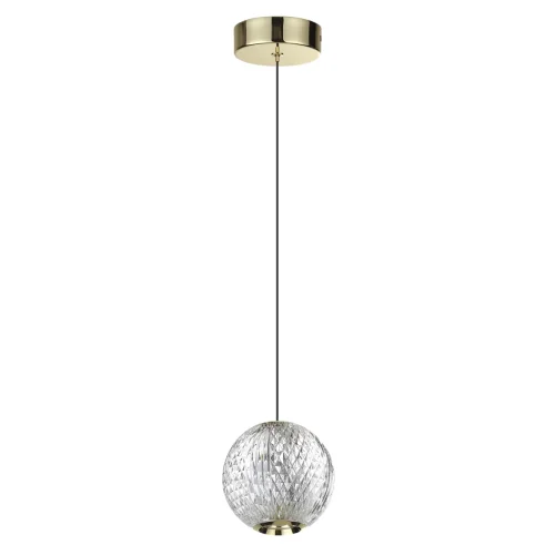 Светильник подвесной LED Crystal 5008/5LA Odeon Light прозрачный 1 лампа, основание золотое в стиле современный шар фото 4