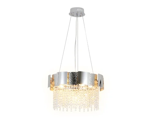 Люстра подвесная Traditional TR5244 Ambrella light прозрачная на 7 ламп, основание серебряное в стиле классический  фото 3