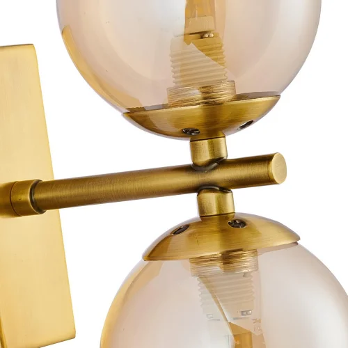 Бра Varietas 2649-2W Favourite янтарный на 2 лампы, основание латунь в стиле современный молекула фото 4