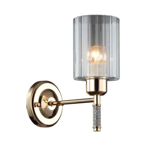 Бра Dronero OML-66511-01 Omnilux прозрачный на 1 лампа, основание золотое в стиле современный 