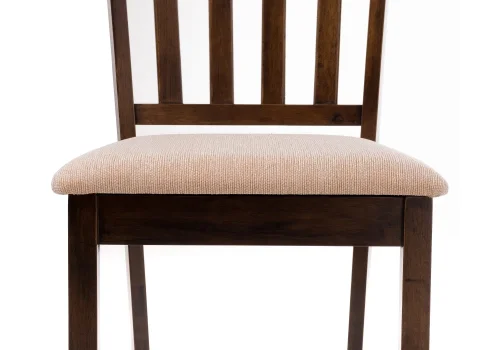 Деревянный стул Midea бежевый 11004 Woodville, бежевый/ткань, ножки/дерево/орех, размеры - ****430*480 фото 4