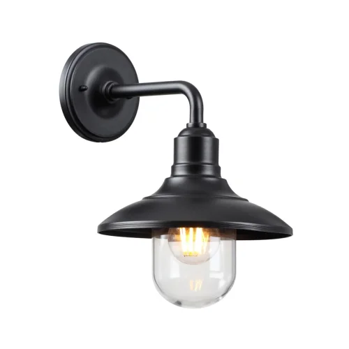 Настенный светильник уличный Campa 4965/1W Odeon Light уличный IP44 чёрный на 1 лампу, плафон прозрачный в стиле классический E27 фото 3