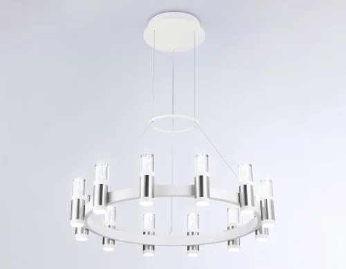 Светильник подвесной LED FL6205 Ambrella light белый 1 лампа, основание белое в стиле хай-тек современный  фото 4
