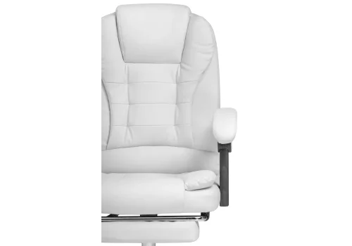 Компьютерное кресло Orvil white 15569 Woodville, белый/экокожа, ножки/металл/хром, размеры - *1220***610*640 фото 8