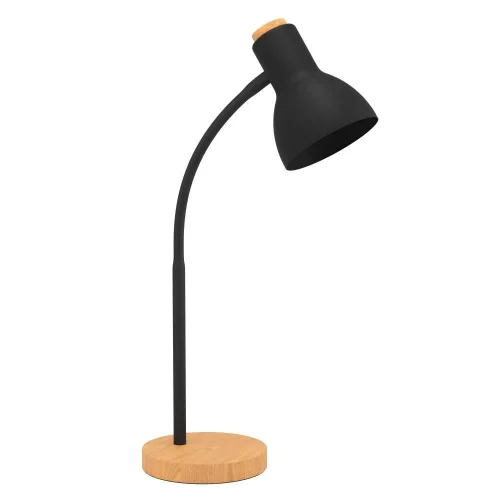 Настольная лампа офисная Veradal 98831 Eglo чёрная 1 лампа, основание бежевое коричневое дерево металл в стиле современный 