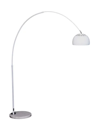 Торшер Azurro LDF 5508-B WT Lumina Deco изогнутый белый на 1 лампу, основание белое в стиле современный 
