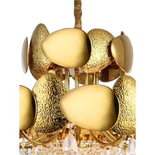 Люстра подвесная VALENCIA 91009/12C GOLD Natali Kovaltseva золотая прозрачная на 12 ламп, основание золотое в стиле арт-деко современный  фото 2