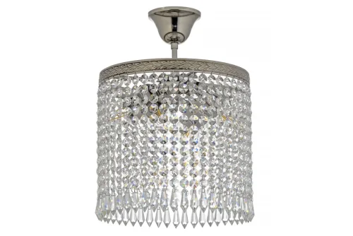 Люстра хрустальная потолочная Cremono E 1.2.25.200 N Dio D'Arte без плафона на 4 лампы, основание никель в стиле классический 