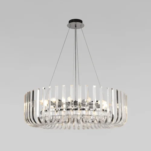 Люстра подвесная хрустальная Dakota 10300/800 Nickel LOFT IT прозрачная на 12 ламп, основание никель в стиле современный 