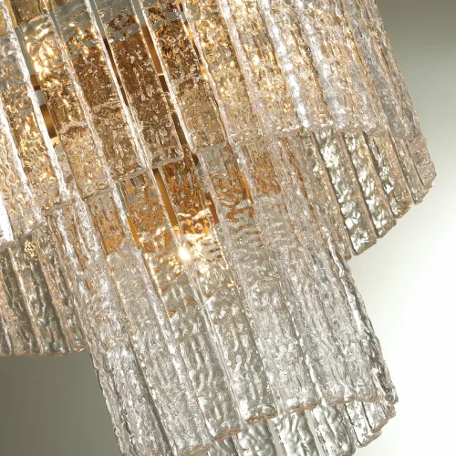 Люстра каскадная Merkale 4938/9 Odeon Light прозрачная на 9 ламп, основание матовое золото в стиле современный  фото 5