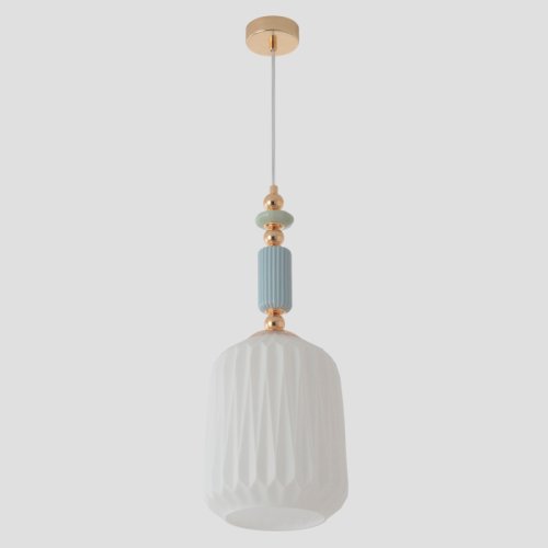 Светильник подвесной MERINGUE SP1.2 Crystal Lux белый на 1 лампу, основание золотое в стиле классический фото 4