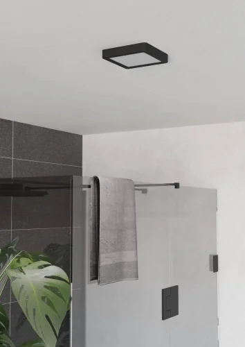 Светильник потолочный LED Fueva 901328 Eglo белый на 1 лампу, основание чёрное в стиле современный квадратный фото 3