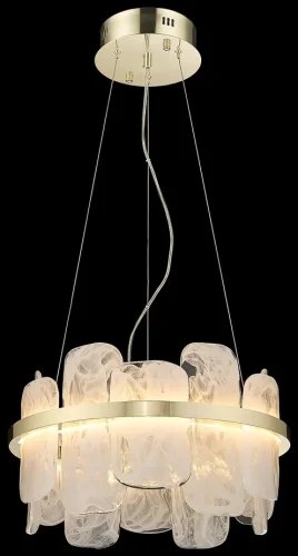 Люстра подвесная LED Nelly WE158.12.303 Wertmark прозрачная на 1 лампа, основание золотое в стиле современный 