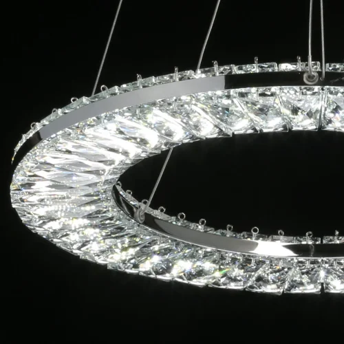 Люстра подвесная LED с пультом Гослар 498016202 MW-Light прозрачная на 1 лампа, основание хром в стиле классический с пультом кольца фото 9