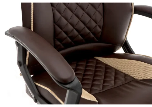 Кресло игровое Raid коричневое 11321 Woodville, коричневый/искусственная кожа, ножки/пластик/чёрный, размеры - *1240***600*630 фото 9