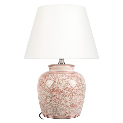 Настольная лампа Орхидея / Orchid 10491T Red LOFT IT белая на 1 лампу, основание красное керамика в стиле классический Настольная лампа Орхидея / Orchid 10491T Red LOFT IT белая на 1 лампу, основание красное керамика в стиле классический