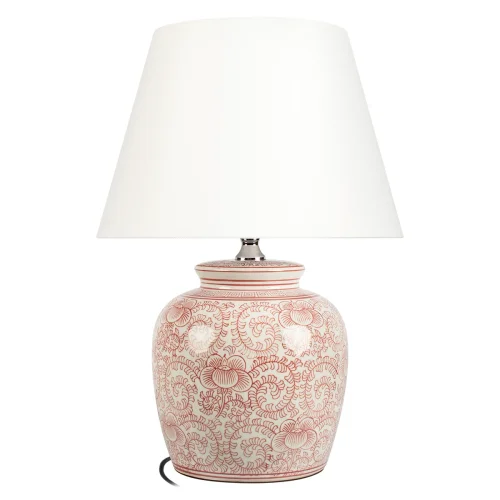Настольная лампа Орхидея / Orchid 10491T Red LOFT IT белая на 1 лампу, основание красное керамика в стиле классический 