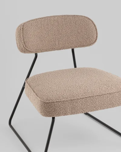 Кресло лаунж Kate, бежевый УТ000039358 Stool Group, бежевый/букле, ножки//чёрный, размеры - ****655*745мм фото 2