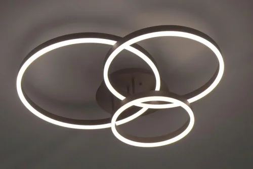 Светильник потолочный LED с пультом 10207/3LED Escada коричневый на 1 лампу, основание коричневое в стиле хай-тек с пультом кольца фото 4