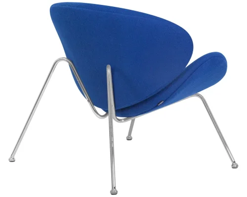 Кресло дизайнерское 72-LMO EMILY, цвет сиденья синий (AF6), цвет основания хромированная сталь Dobrin, синий/винил, ножки/металл/хром, размеры - ****810*780 фото 4