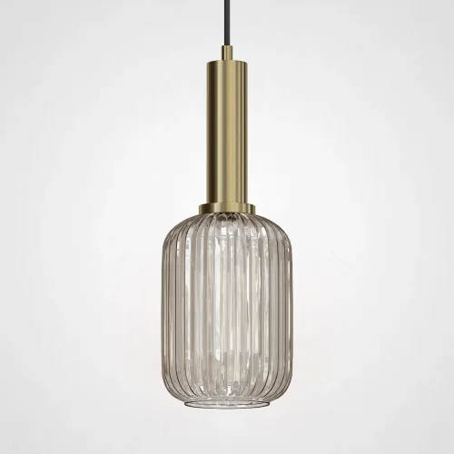 Светильник подвесной Ferm Living chinese lantern A Brass / Amber 189723-26 ImperiumLoft янтарный на 1 лампу, основание латунь в стиле современный лофт 