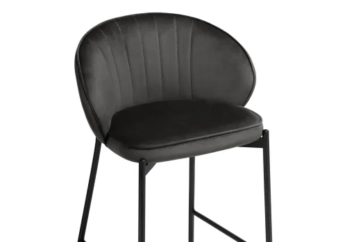 Полубарный стул Нейл серый / черный 528460 Woodville, серый/велюр, ножки/металл/чёрный, размеры - ****580*450 фото 5