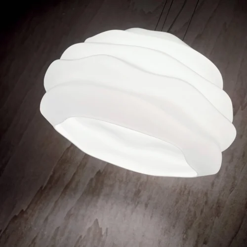 Светильник подвесной KARMA SP1 SMALL Ideal Lux белый 1 лампа, основание хром в стиле современный  фото 2