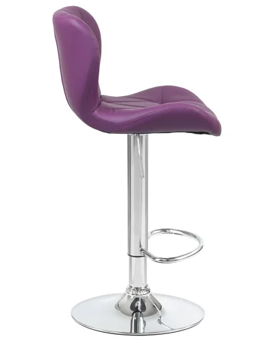 Стул барный 5022-LM BARNY,  цвет сиденья фиолетовый, цвет основания хром Dobrin, фиолетовый/экокожа, ножки/металл/хром, размеры - 890*1100***460*540 фото 2