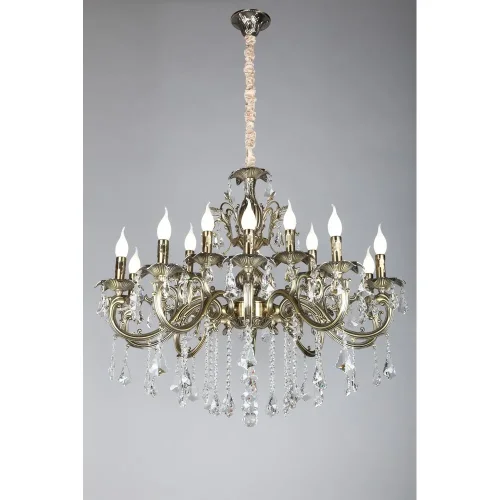 Люстра подвесная Catanzaro OML-30813-15 Omnilux бежевая на 15 ламп, основание бронзовое в стиле классический фото 8