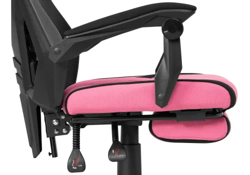 Компьютерное кресло Brun pink / black 15731 Woodville, розовый чёрный/сетка ткань, ножки/пластик/чёрный, размеры - *1200***610*550 фото 8