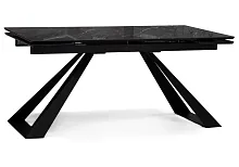 Стеклянный стол Маккарти 160(220)х90х75 дарк / черный 553532 Woodville столешница чёрная из стекло мдф