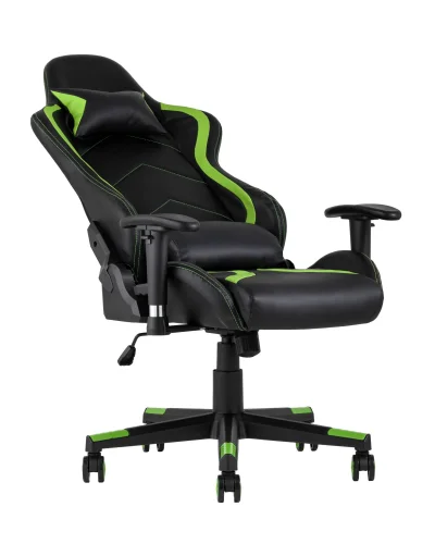 Кресло спортивное TopChairs Cayenne зеленое УТ000004602 Stool Group, зелёный/экокожа, ножки/металл/чёрный, размеры - ****640*530 фото 4