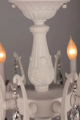 Люстра потолочная Caserta OML-34007-08 Omnilux белая на 8 ламп, основание белое в стиле классический фото 7 Люстра потолочная Caserta OML-34007-08 Omnilux белая на 8 ламп, основание белое в стиле классический фото 7