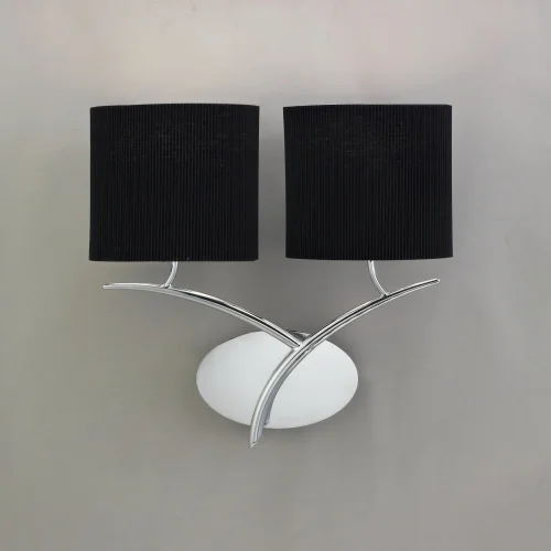 Бра  EVE CROMO - P. NEGRA 1175 Mantra чёрный на 2 лампы, основание хром в стиле современный  фото 2
