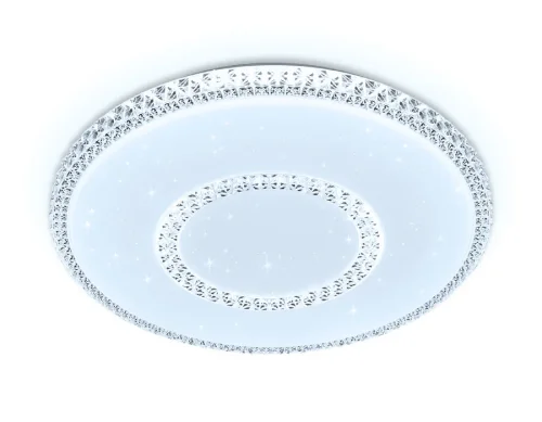 Светильник потолочный LED с пультом Orbital Crystal FF98 Ambrella light белый 1 лампа, основание белое в стиле современный хай-тек с пультом фото 3