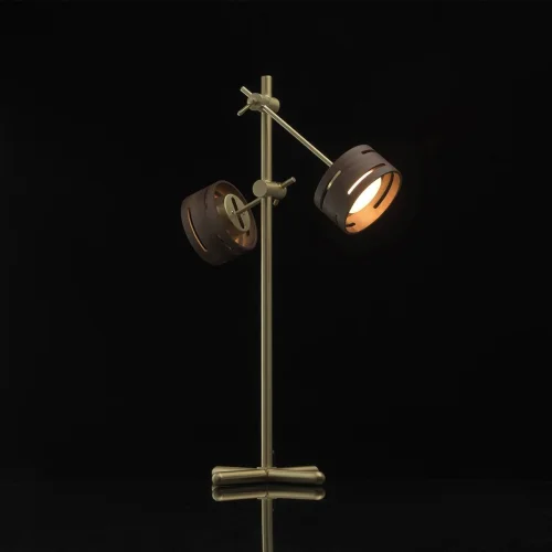 Настольная лампа LED Чил-аут 725030602 DeMarkt коричневая 2 лампы, основание золотое металл в стиле хай-тек  фото 2