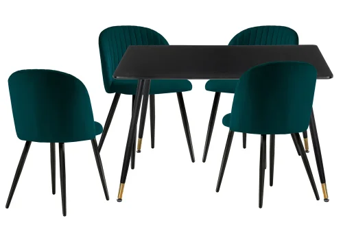 Обеденная группа Cельда black / green 579063 Woodville на 1 , основание в стиле современный 